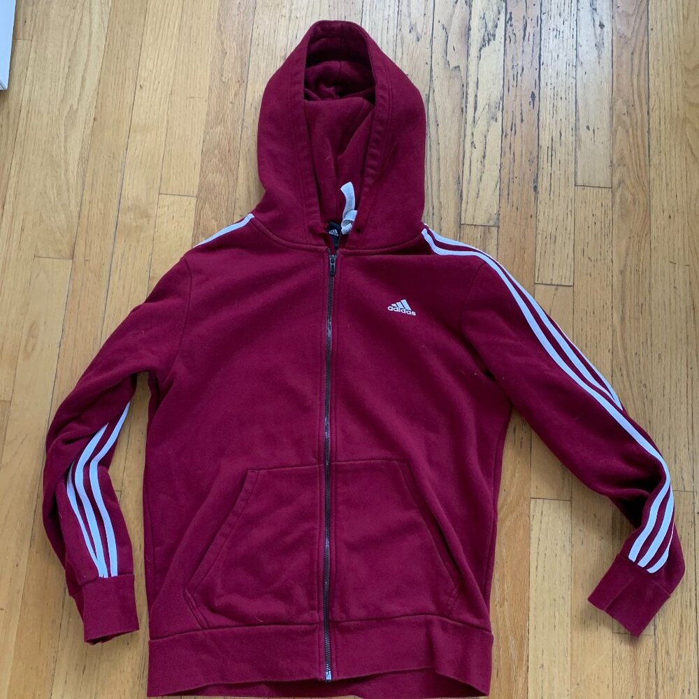 Adidas Men's M- 3-Stripes Full-Zip Hoodie